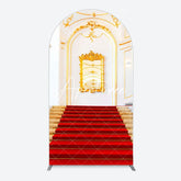 Aperturee - Aperturee White Gold Palace Red Stairs Luxury Arch Backdrop